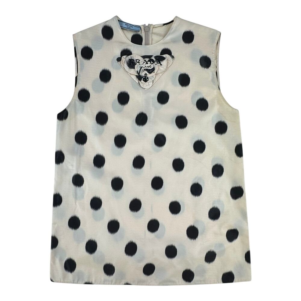 Prada Polka Dot Silk Tank Top